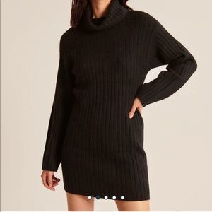 Abercrombie & Fitch Turtleneck Sweater Dress - Black